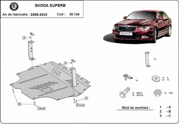 Kryt pod motor Skoda Superb