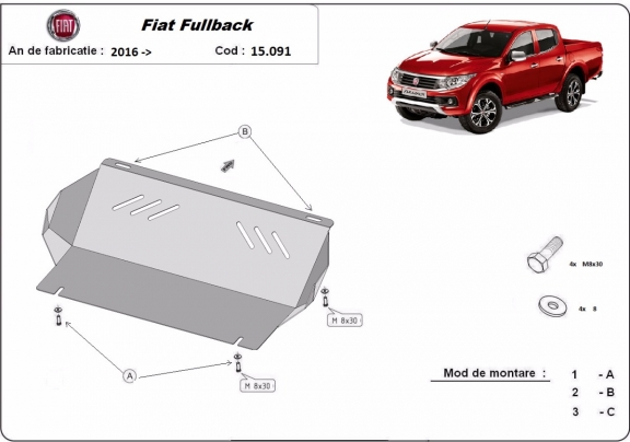Kryt pod chladič Fiat Fullback