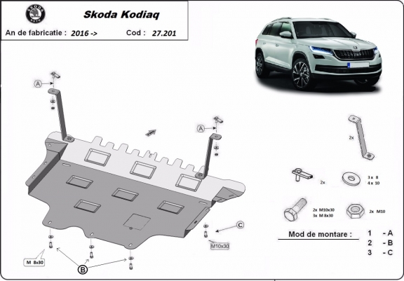 Kryt pod motor Skoda Kodiaq