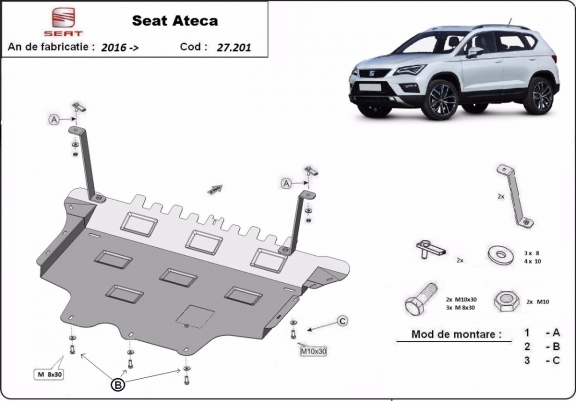 Kryt pod motor Seat Ateca