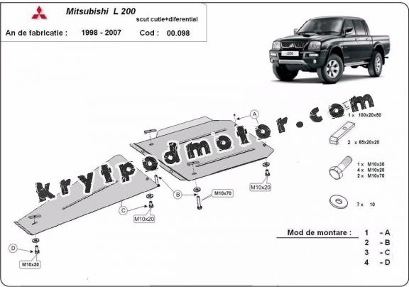 Kryt pod převodovka a diferenciál Mitsubishi L 200