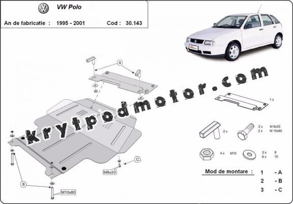 Kryt pod motor Volkswagen Polo - 6N, 6N1, 6K, Classic, Variant