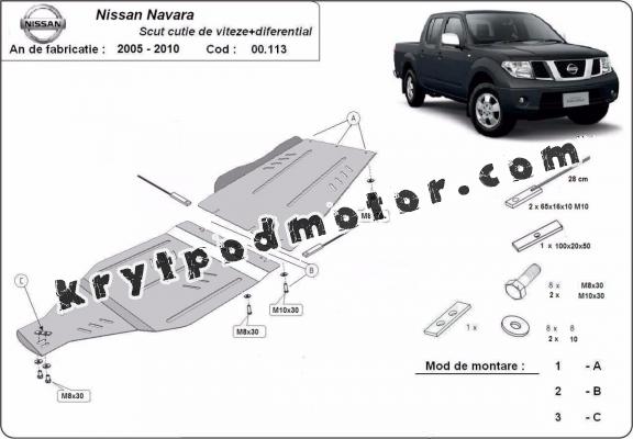 Kryt pod převodovka  Nissan Navara D40