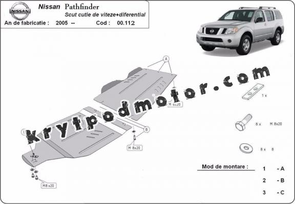Kryt pod převodovka a diferenciál Nissan Pathfinder