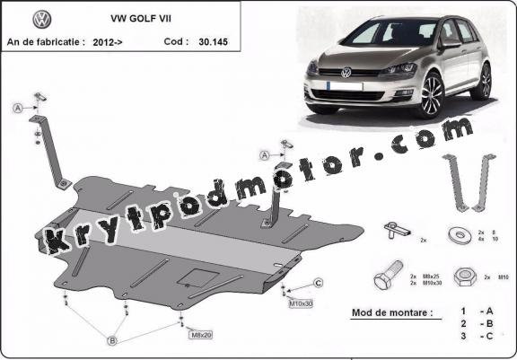 Kryt pod motor VW Golf 7 -  ruční převodovka