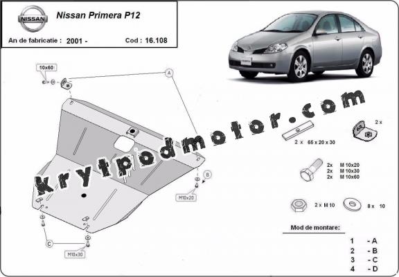 Kryt pod motor Nissan Primera P12