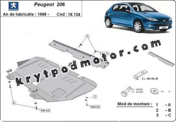 Kryt pod motor Peugeot 206