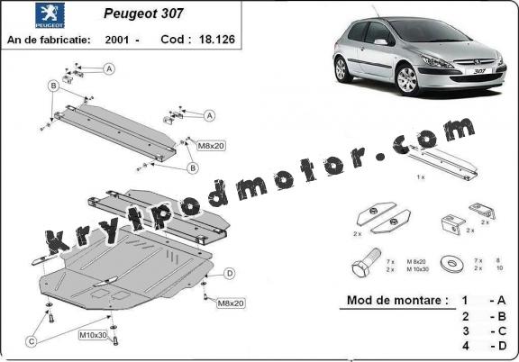 Kryt pod motor Peugeot 307