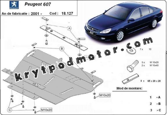 Kryt pod motor Peugeot 607