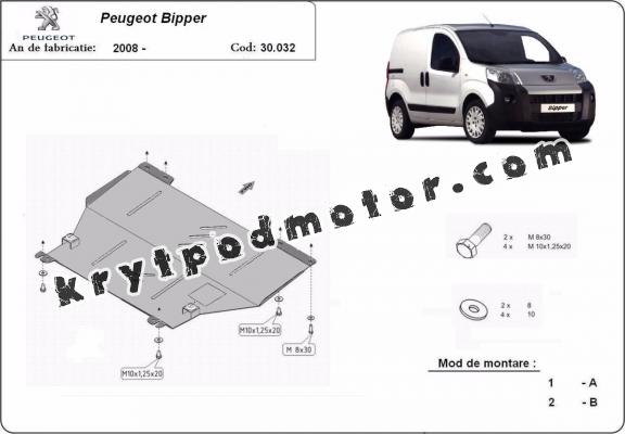 Kryt pod motor Peugeot Bipper