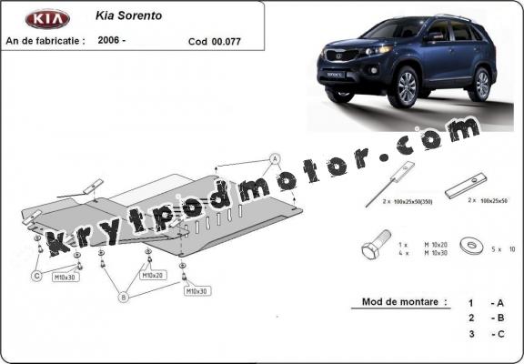 Kryt pod převodovka a diferenciál  Kia Sorento