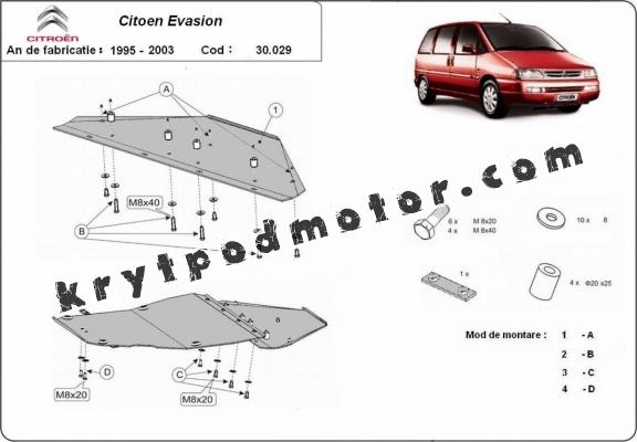 Kryt pod motor Citroen Evasion