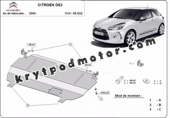 Kryt pod motor Citroen DS3