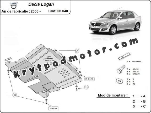 Kryt pod motor Dacia Logan 1