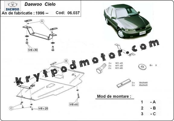 Kryt pod motor Daewoo Cielo