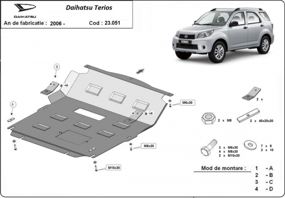 Kryt pod motor Daihatsu Terios