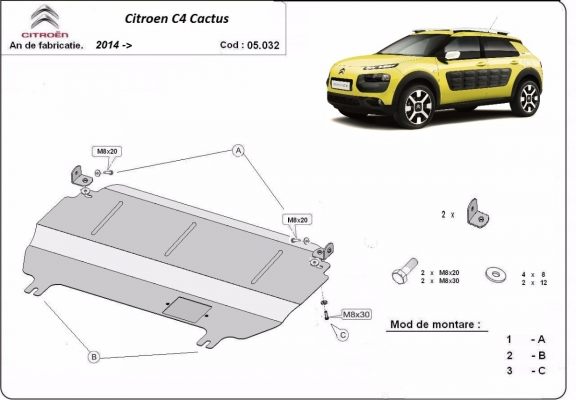 Kryt pod motor Citroen C4 Cactus
