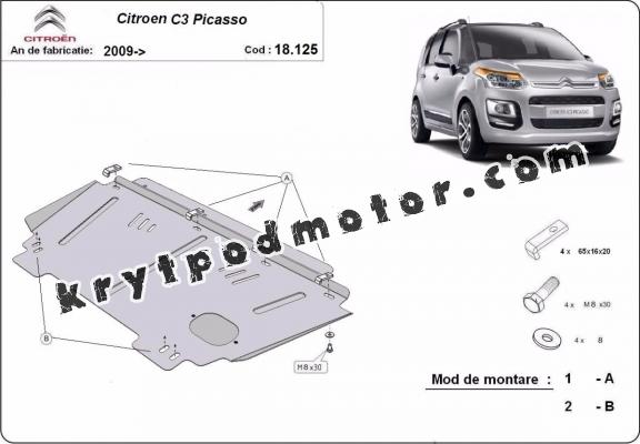 Kryt pod motor Citroen C3 Picasso