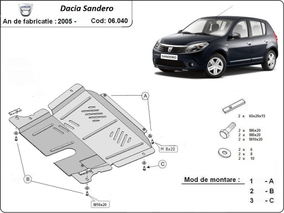 Kryt pod motor Dacia Sandero