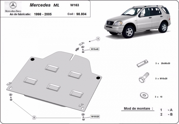Kryt pod diferenciál Mercedes ML W163