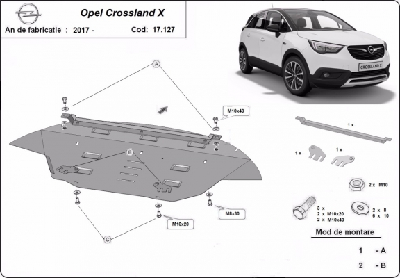 Kryt pod motor Opel Crossland X