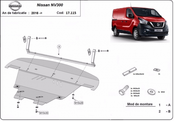 Kryt pod motor Nissan NV300