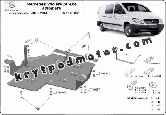 Kryt pod převodovka Mercedes Vito W639 - 4x4 -  automatická převodovka