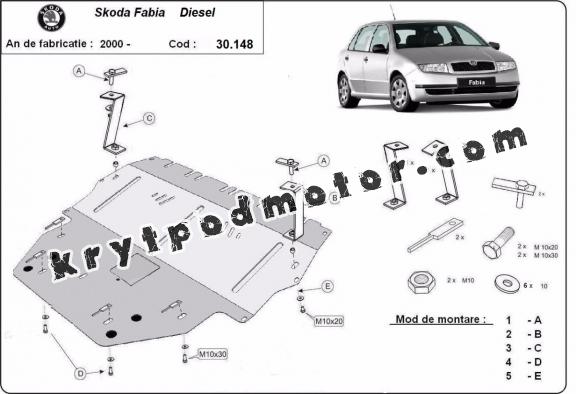 Kryt pod motor Skoda Fabia Diesel