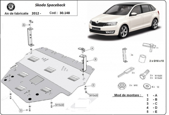 Kryt pod motor Skoda Spaceback