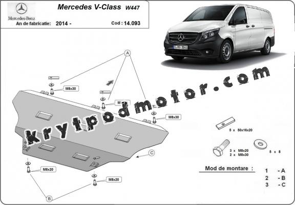 Kryt pod motor Mercedes V-Classe W447, 4x2, 1.6 D