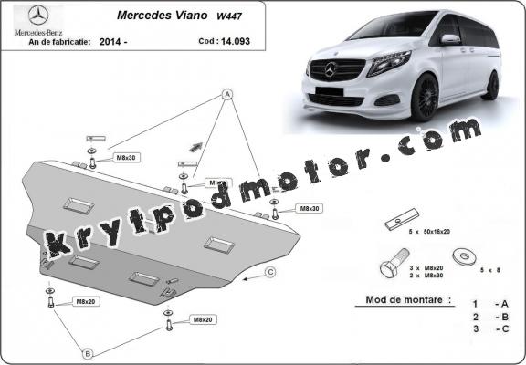 Kryt pod motor Mercedes Viano W447, 4x2, 1.6 D