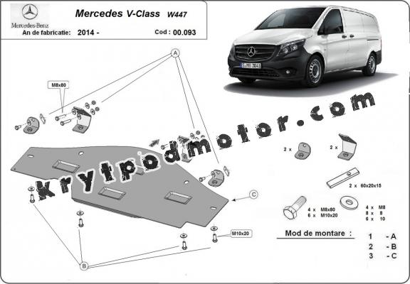 Kryt pod systém Stop&Go Mercedes V-Class W447, 4x2, 1.6 D
