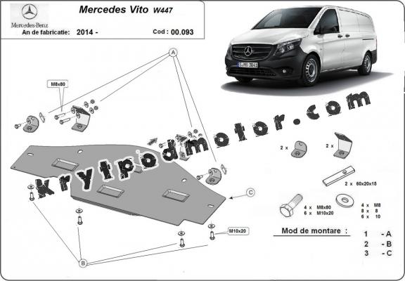Kryt pod systém Stop&Go Mercedes Vito W447, 4x2, 1.6 D