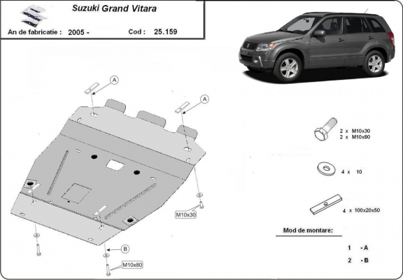 Kryt pod motor Suzuki Grand Vitara 2
