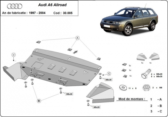 Kryt pod motor Audi Allroad A6