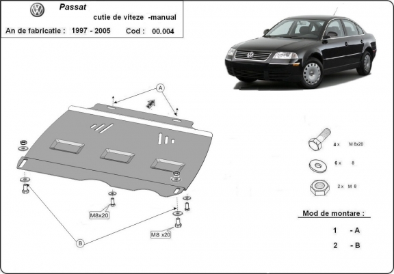 Kryt pod manuální převodovka  VW Passat B5, B5.5