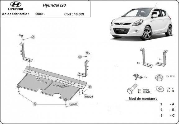 Kryt pod motor Hyundai i 20