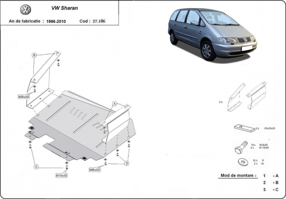 Kryt pod motor Volkswagen Sharan