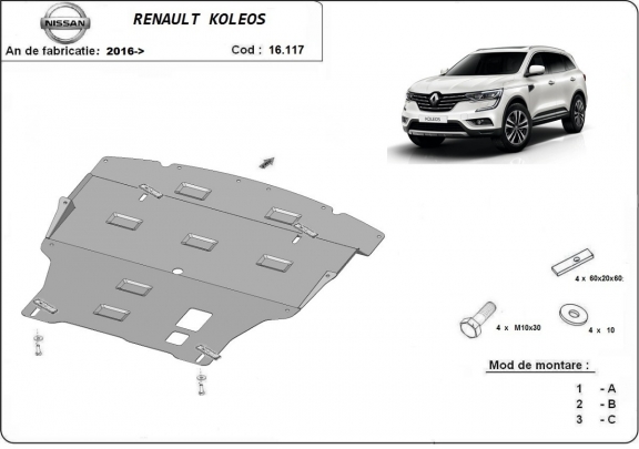 Kryt pod motor Renault Koleos