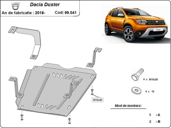 Kryt pod nádrž Dacia Duster
