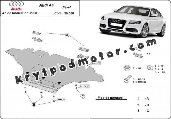 Kryt pod motor Audi A4 B8, diesel