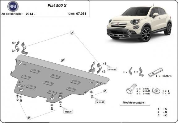 Kryt pod motor Fiat 500x