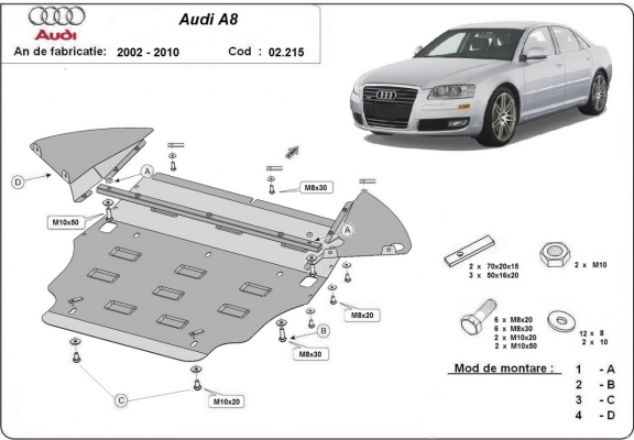Kryt pod motor Audi A8