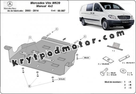 Kryt pod převodovka Mercedes Vito W639 - 2.2 D 4x2