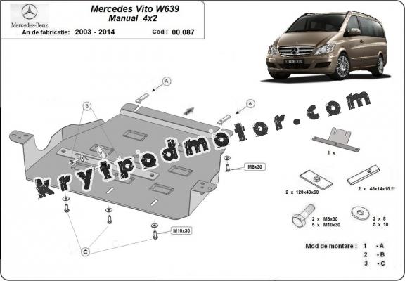 Kryt pod převodovka Mercedes Viano W639 - 2.2 D 4x2