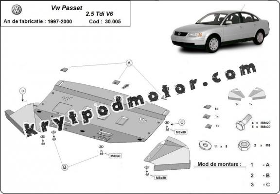 Kryt pod motor VW Passat B5  2.5 TDI V6