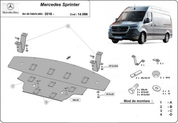 Kryt pod motor Mercedes Sprinter-RWD