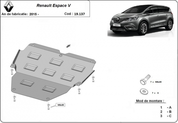 Kryt pod motor Renault Espace 5