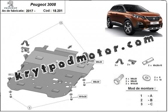 Kryt pod motor Peugeot 3008