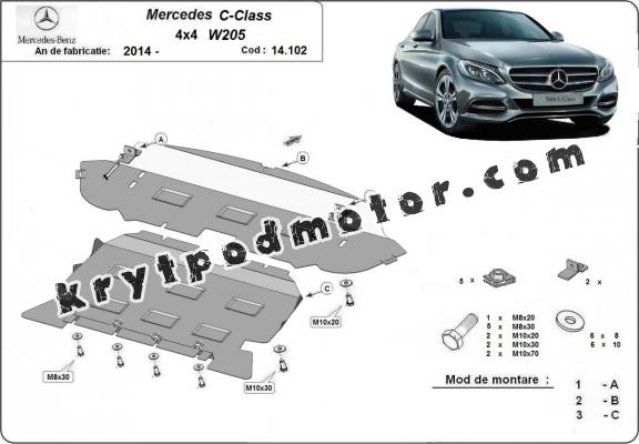 Kryt pod motor Mercedes C-Class W205 4x4